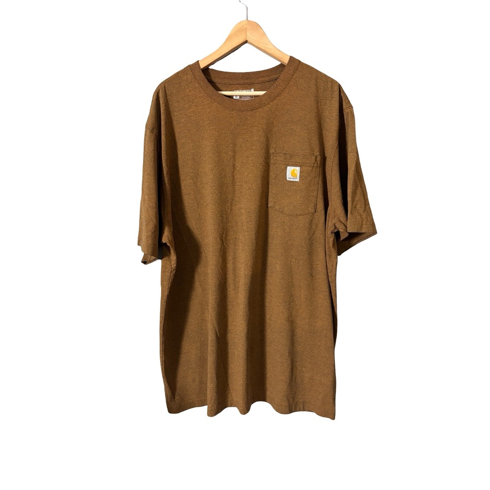 Carhartt K87 Loose Fit Pocket T-Shirt XL Tall Brown Heather Cotton Blend